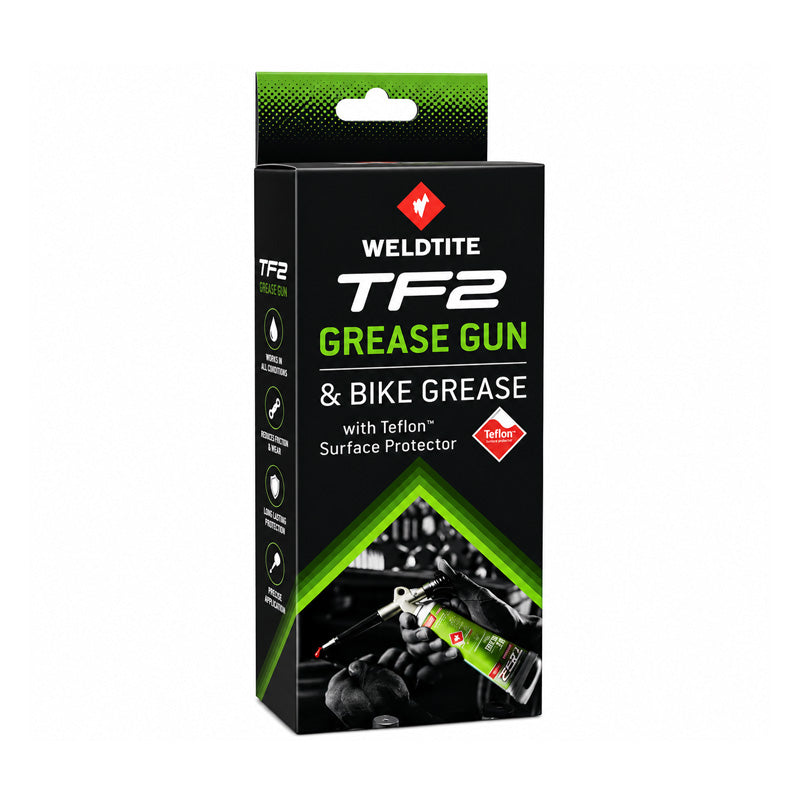 Weldtite Ultimate Bike Grease Gun and 125ml Tube TF2 Grease Teflon Surface Protect