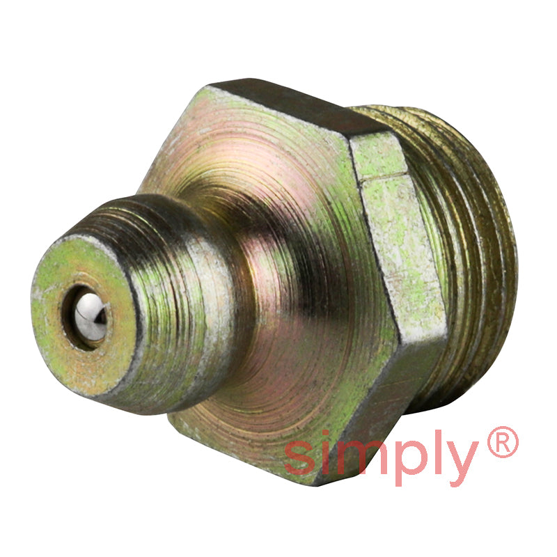 1/4x19 BSPT Hardened Mild Steel Zinc Plated Straight Hydraulic Grease Nipples