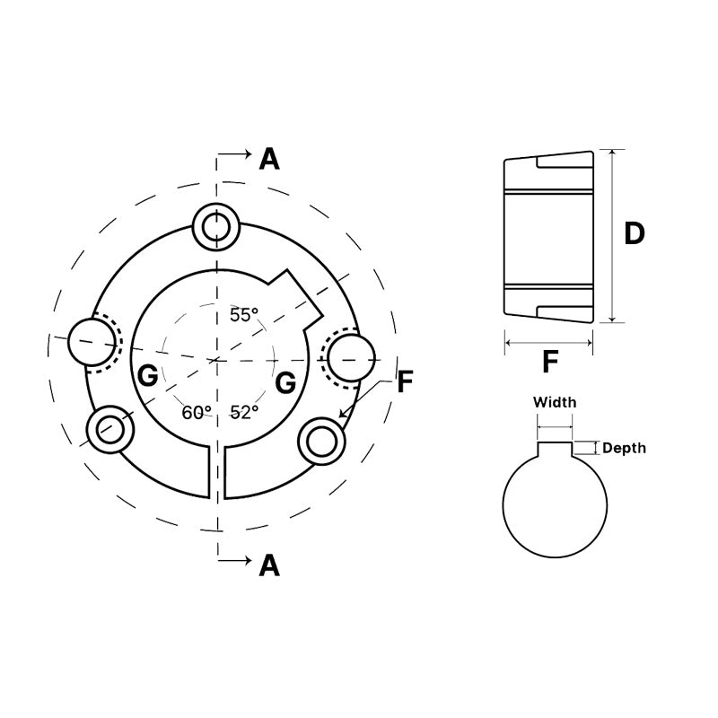 4545-65 Tapered Locking Bush with 65mm Bore