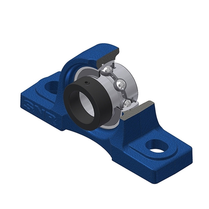 SNR EXP204 Metric Cast Iron Two Bolt Pillow / Plummer Block Housing with 20mm Eccentric Collar Insert - Allow 2-3 Days