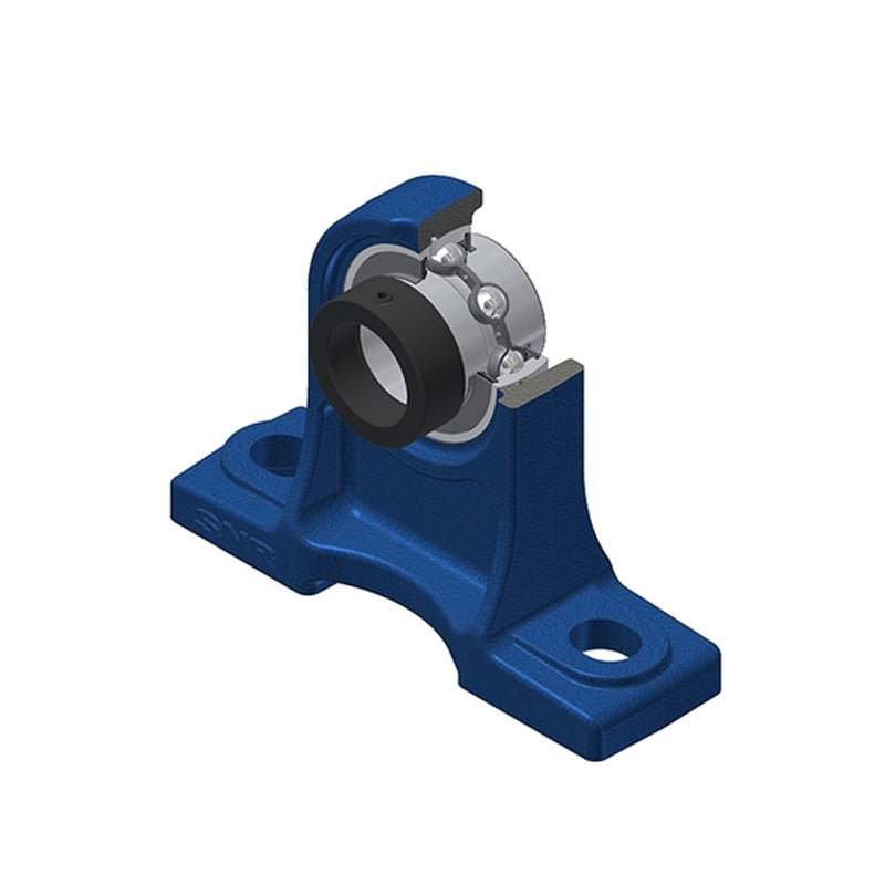 SNR EXPH203N Metric Cast Iron High Centre Height Two Bolt Pillow / Plummer Block Housing with 17mm Bore Eccentric Collar Insert - Allow 2-3 Days