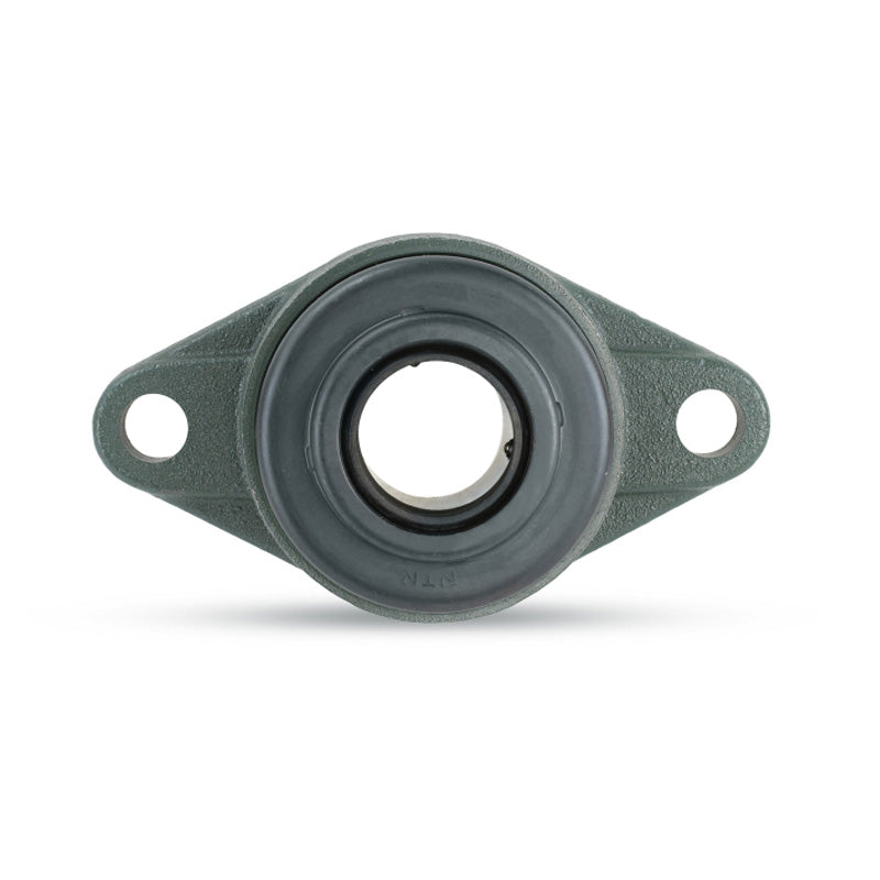 NTN C-UCFL322D1 Metric Two Bolt Oval Cast Iron Flange Housing with 110mm Bore Insert with Cast Iron Cover - Open Version - Allow 2-3 Days