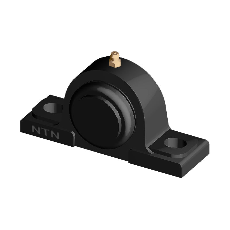 NTN SM-UCPX12D1 Metric Cast Iron Two Bolt Pillow / Plummer Block Housing with 60mm Bore Insert with Steel Plate Cover - Closed Version - Allow 2-3 Days