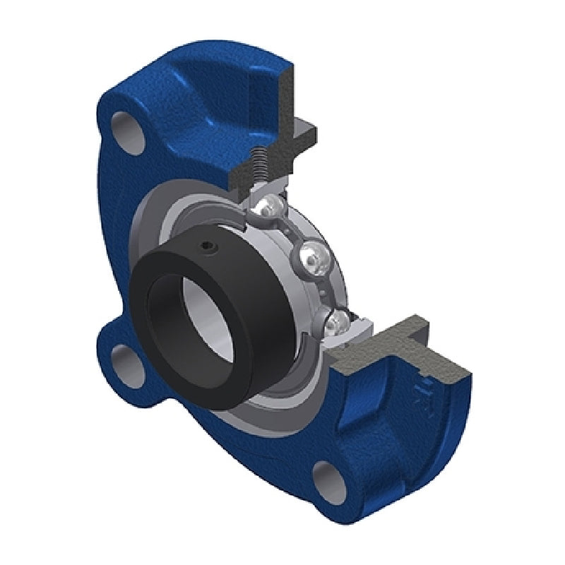 SNR ESFC208N Metric Four Bolt Cast Iron Round Flanged Housing with 40mm Eccentric Collar Insert - Allow 2-3 Days
