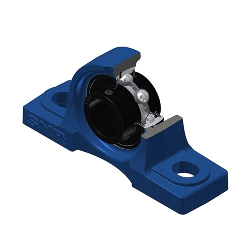 SNR UCP208T20 Metric Cast Iron Two Bolt Pillow / Plummer Block Housing with 40mm Bore Insert Wide Temperature Version - Allow 2-3 Days