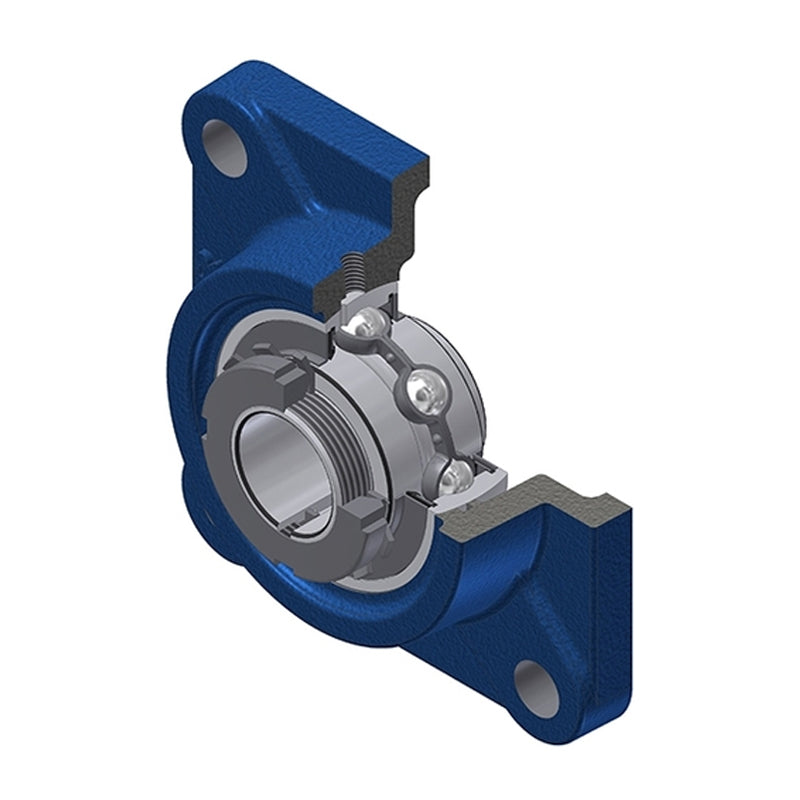 SNR UKF208H Metric Four Bolt Square Cast Iron Housing Insert and Adaptor Sleeve Fits 35mm Shaft - Allow 2-3 Days