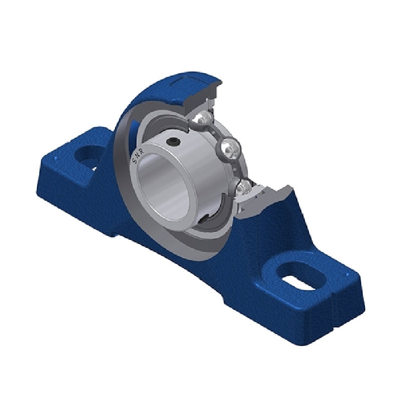 SNR USPE204N Metric Cast Iron Two Bolt Pillow / Plummer Block Housing with 20mm Bore Insert - Allow 2-3 Days