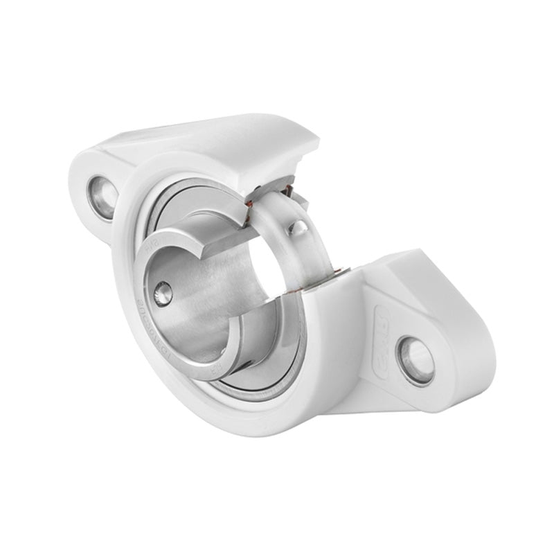 SSLFLPL201 Metric Thermo Plastic Two Bolt Oval Flange Housing with 12mm Bore Stainless Insert