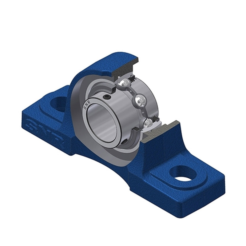 SNR UCP205NL3 Metric Cast Iron Two Bolt Pillow / Plummer Block Housing 25mm Bore Insert with Triple Lip Seal - Allow 2-3 Days