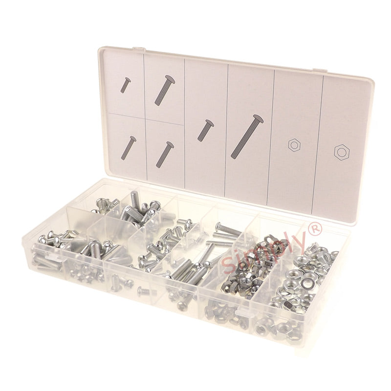220 Piece Metric Nut and Bolt Assortment Kit in Storage Case