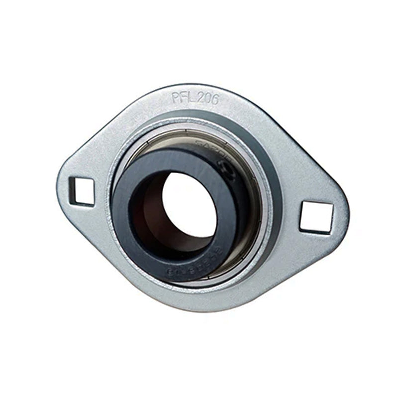 SAPFL206-18 Oval 2 Bolt Pressed Steel Bearing Housing with 1-1/8 inch Collar Insert