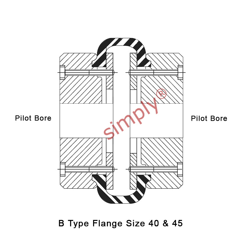Major Brand F40B/F40B Pilot Bored Tyre Drive Coupling Assembly with Natural Rubber Tyre