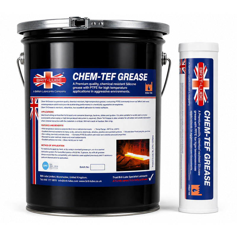 Brit-Lube Chem-Tef Premium Quality Chemically Resistant High Temperature Grease 12.5kg - Allow 2-3 Days