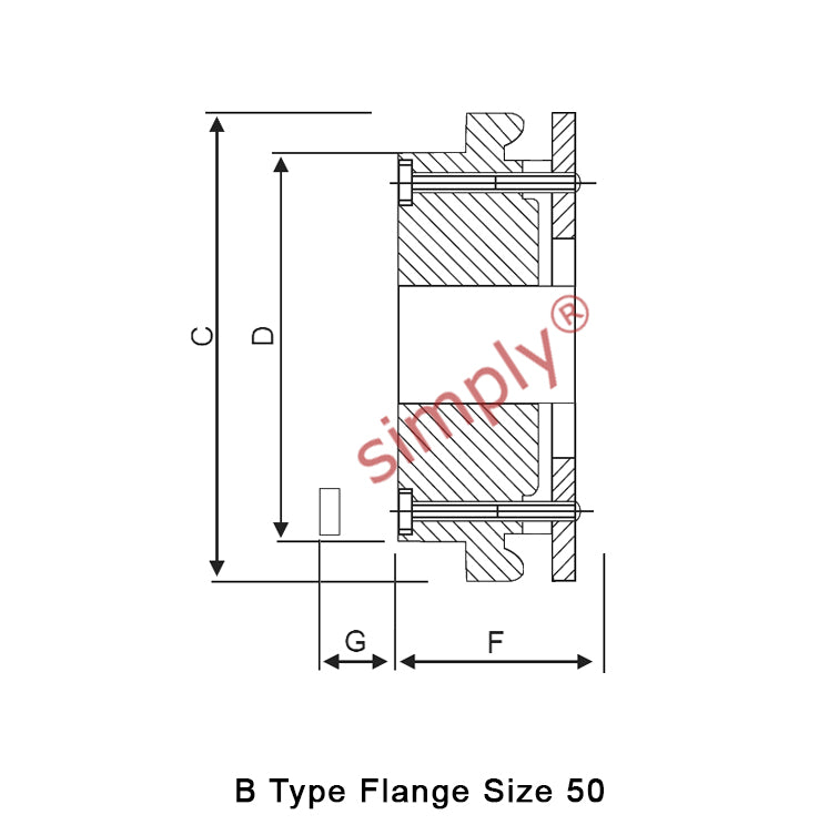 Major Brand F50B-MB Drive Coupling Pilot Bore Max Bore 38mm