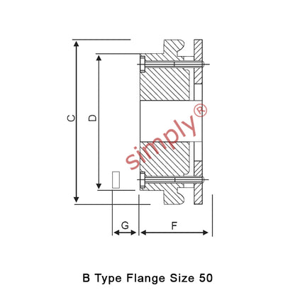 Major Brand F50B-MB Drive Coupling Pilot Bore Max Bore 38mm