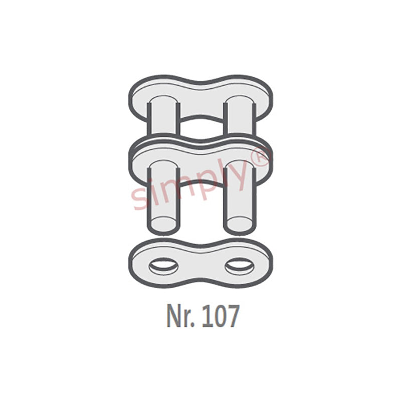 Renold Synergy 60-2-NO107 ANSI / AS Duplex Chain Outer Link To Be Riveted 3/4 inch Pitch
