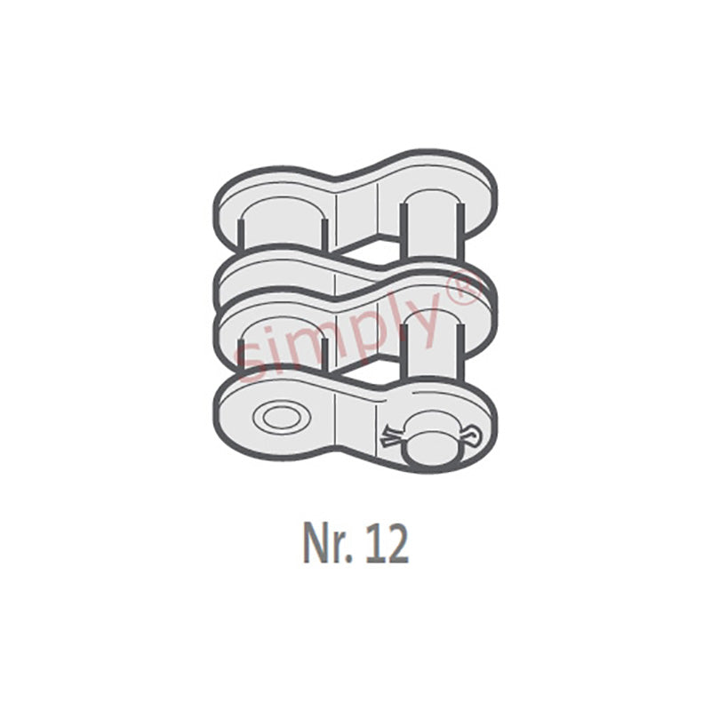 Branded 40-2-NO12 ANSI / AS Duplex Chain Single Cranked Cottered Link 1/2 inch Pitch