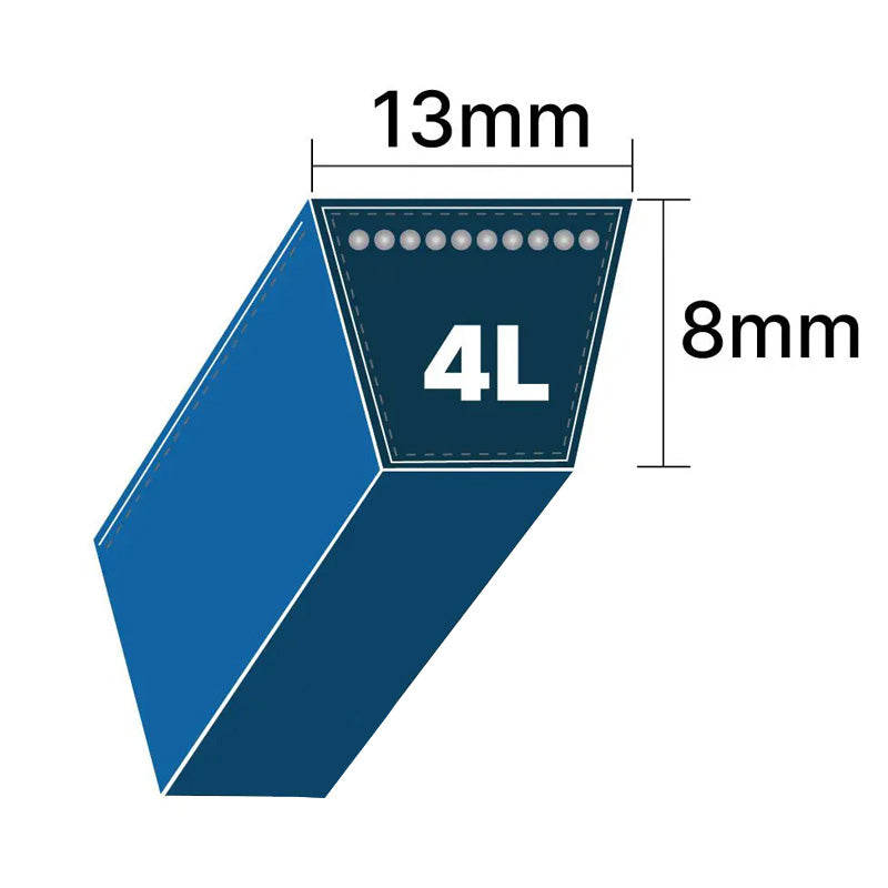 DRY-4L210K 4L Section 13x8mm Blue Cotton Dry Cover Kevlar Re-inforced Mower Wrapped V-Belt