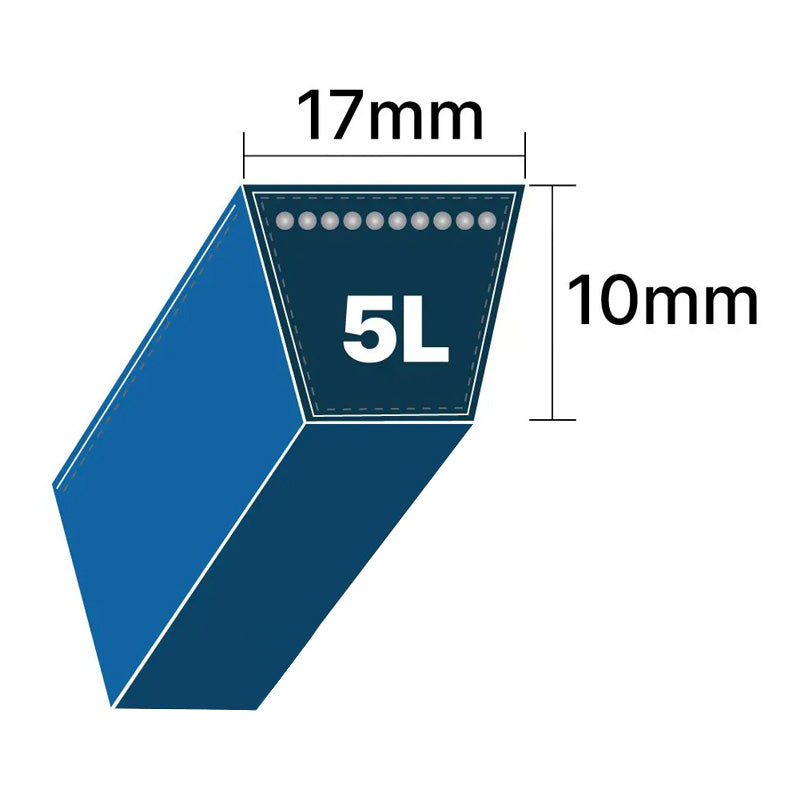 DRY-5L710K 5L Section 17x10mm Blue Cotton Dry Cover Kevlar Re-inforced Mower Wrapped V-Belt