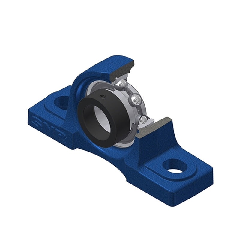 SNR ESP202 Metric Cast Iron Two Bolt Pillow / Plummer Block Housing with 15mm Eccentric Collar Insert - Allow 2-3 Days
