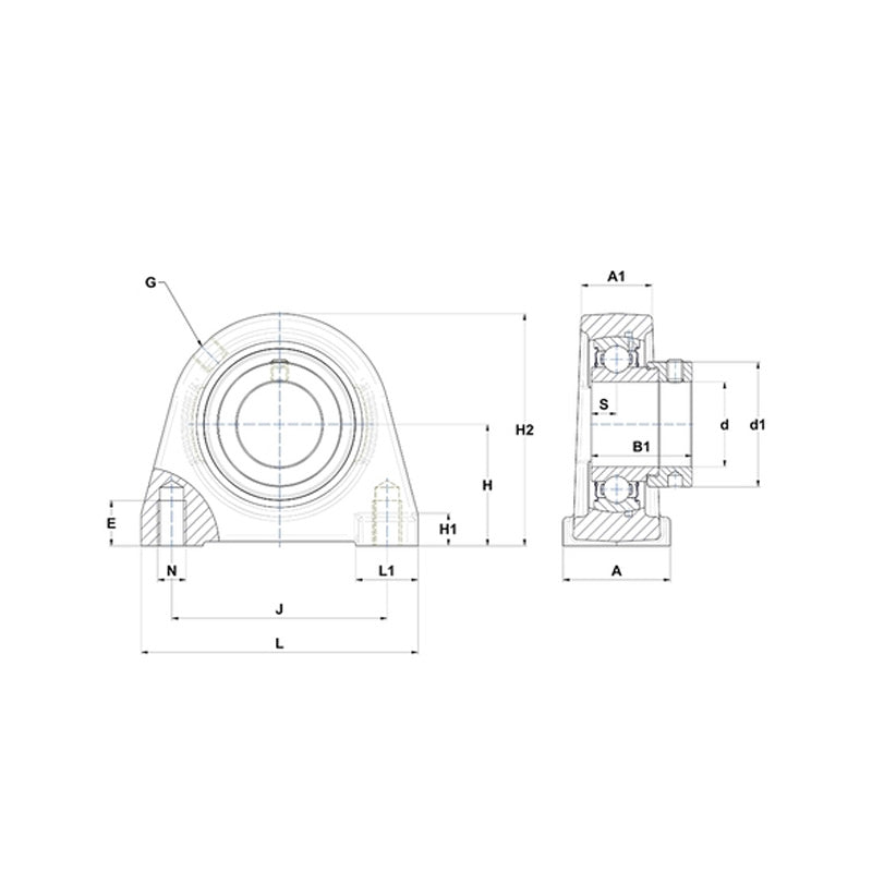 SNR ESPAE210N Threaded Base Small Footprint Metric Pillow / Plummer Block Housing with Eccentric Collar Insert 50mm Bore - Allow 2-3 Days