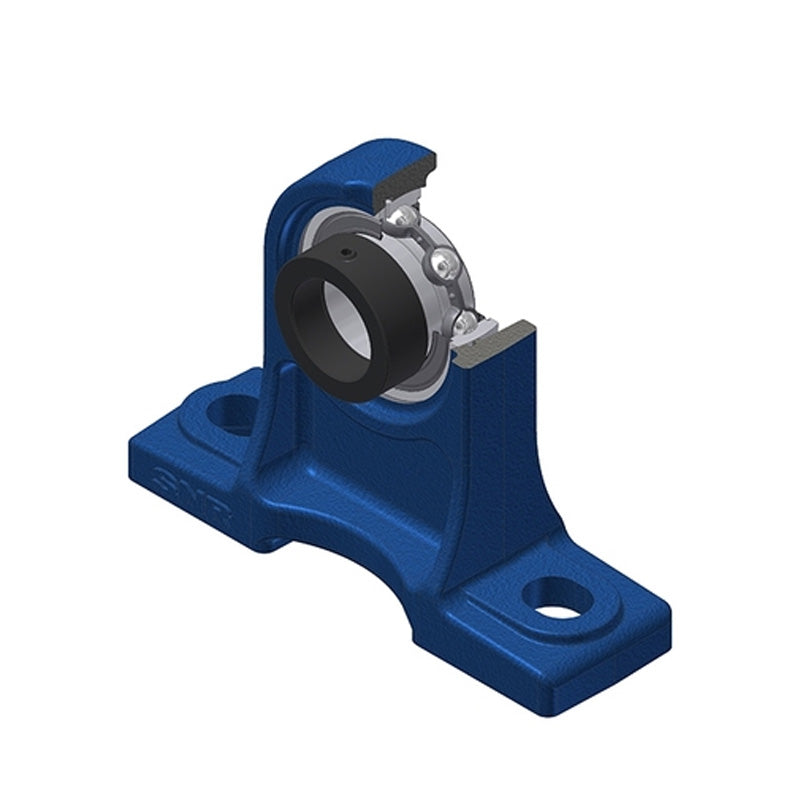SNR ESPH210 Metric Cast Iron High Centre Height Two Bolt Pillow / Plummer Block Housing with 50mm Bore Eccentric Collar Insert - Allow 2-3 Days