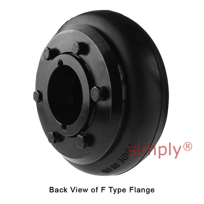 Major Brand F100F/F100F Inner Facing Taper Bores Type Tyre Drive Coupling Assembly with Natural Rubber Tyre