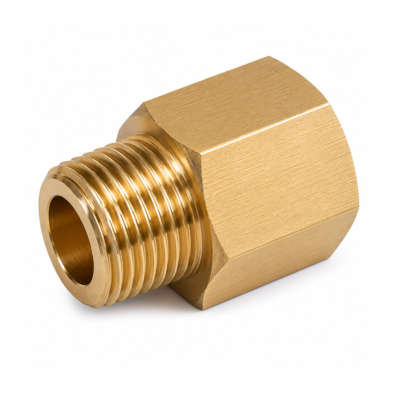 1/4 BSP Female to M6x1 Male Mild Steel Zinc Plated Yellow Thread Adaptors