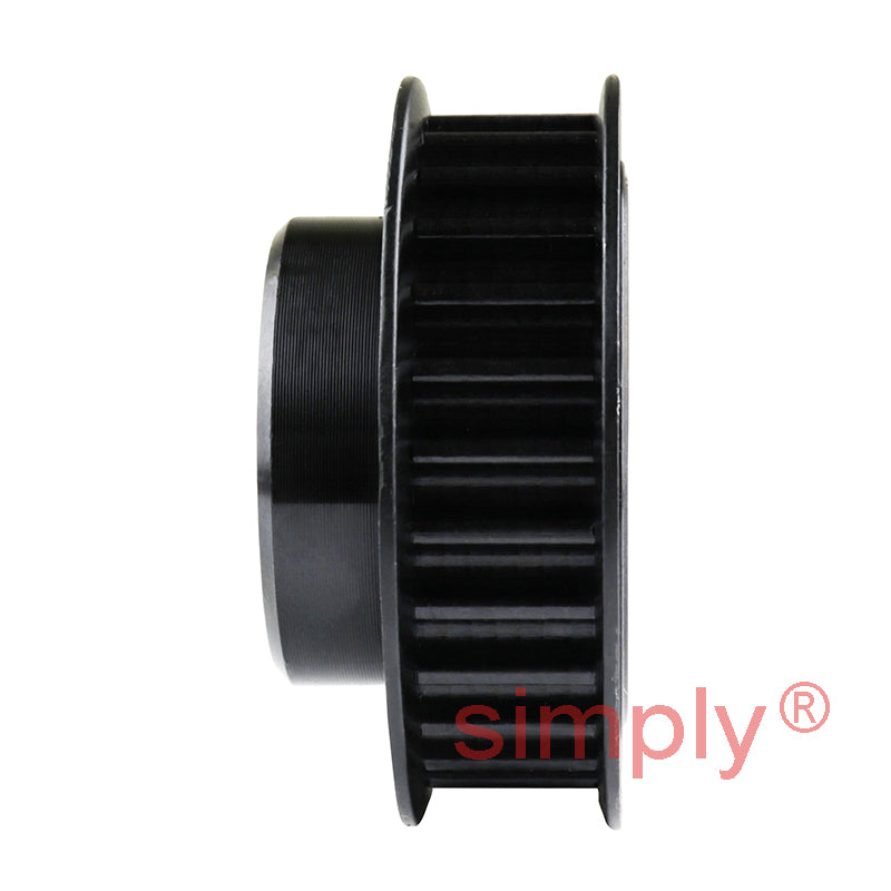 PowerDrive P28-5M-15F - 5mm Pitch 28 Tooth Flanged HTD Type Steel Pilot Bore Timing Pulley for 15mm Wide Belts