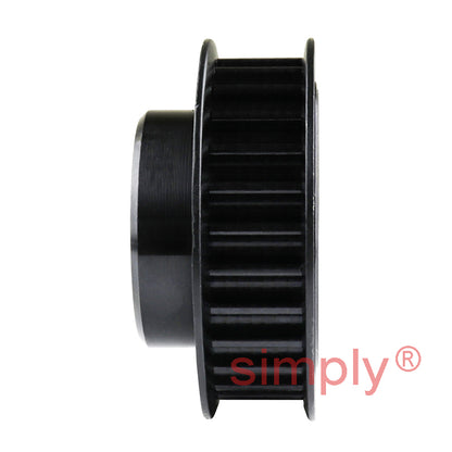 PowerDrive P28-5M-15F - 5mm Pitch 28 Tooth Flanged HTD Type Steel Pilot Bore Timing Pulley for 15mm Wide Belts
