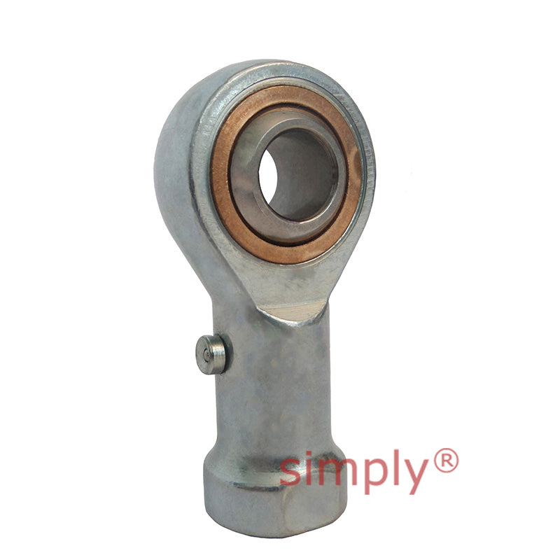Fluro GILS02 Left Hand Steel / Bronze Female Plain Rod End (without lubrication hole) M2 Thread