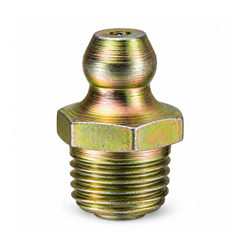 M8x1.25 Metric Tapered Hardened Mild Steel Zinc Plated Straight Hydraulic Grease Nipples - Pack of 500