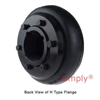 Major Brand F100H/F100H Outer Facing Taper Bores Type Tyre Drive Coupling Assembly with Fire Resistant Antistatic (F.R.A.S) Tyre