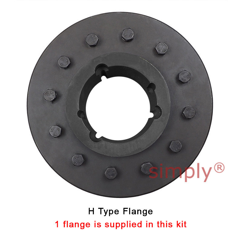 Major Brand F180H/F180F Inner/Outer Facing Taper Bores Type Tyre Drive Coupling Assembly with Natural Rubber Tyre - Allow 2-3 Days
