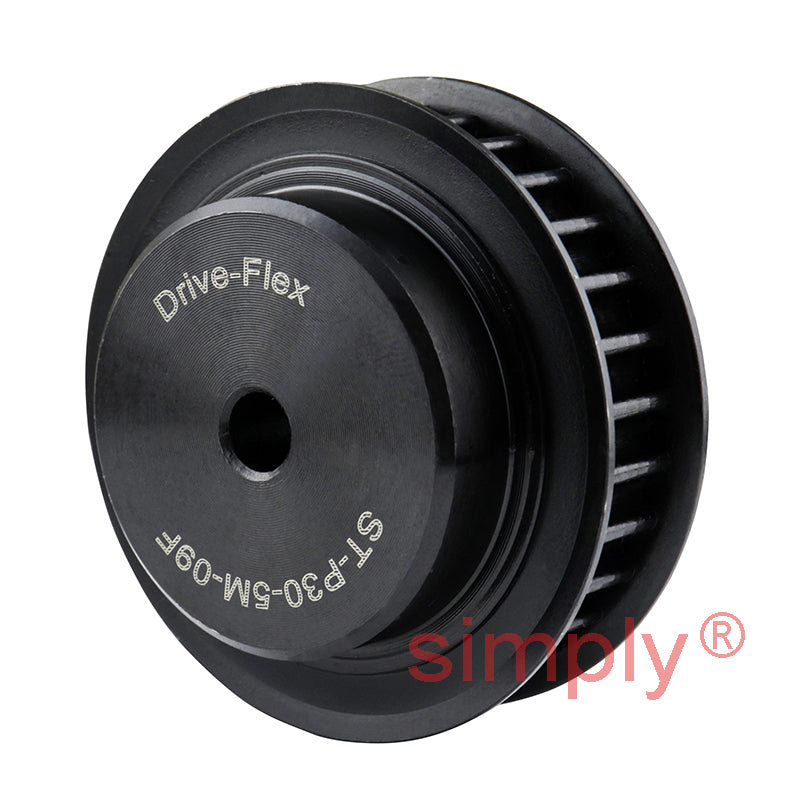 PowerDrive P30-5M-09F - 5mm Pitch 30 Tooth Flanged HTD Type Steel Pilot Bore Timing Pulley for 9mm Wide Belts