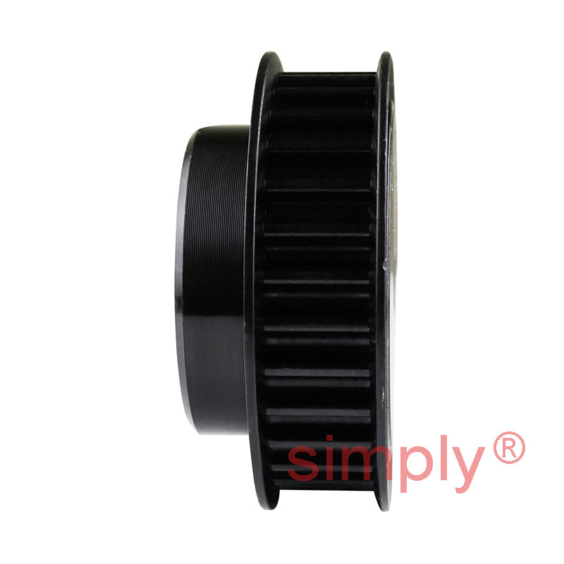 PowerDrive P30-5M-09F - 5mm Pitch 30 Tooth Flanged HTD Type Steel Pilot Bore Timing Pulley for 9mm Wide Belts