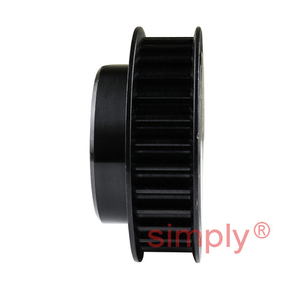 PowerDrive P30-5M-09F - 5mm Pitch 30 Tooth Flanged HTD Type Steel Pilot Bore Timing Pulley for 9mm Wide Belts