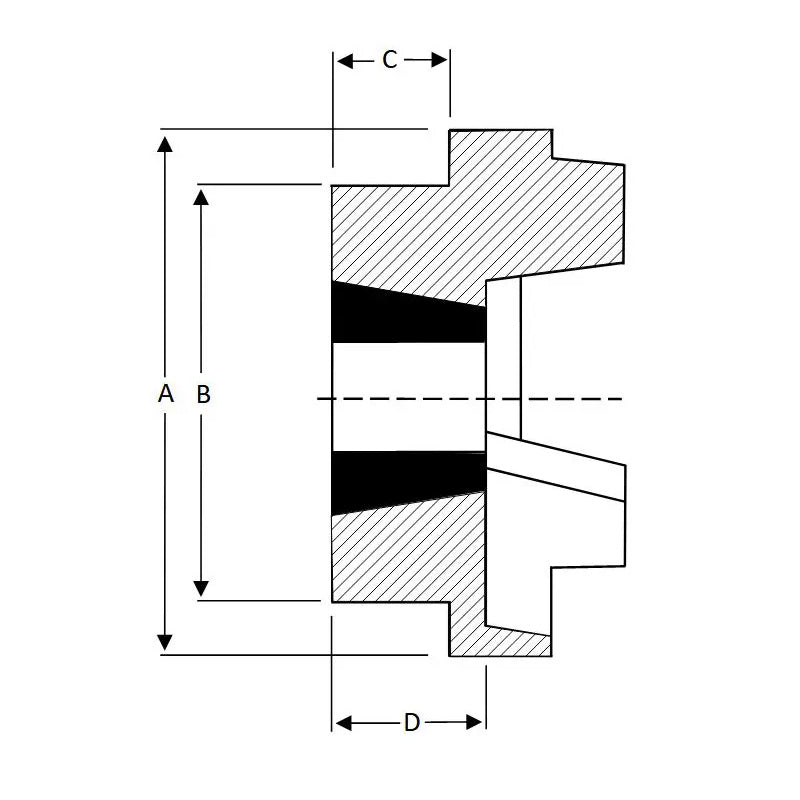 Major Brand HRC150H-MB HRC Coupling Single Flange Outer Facing Taper Bore Max Bush Bore 50mm / 2 inch