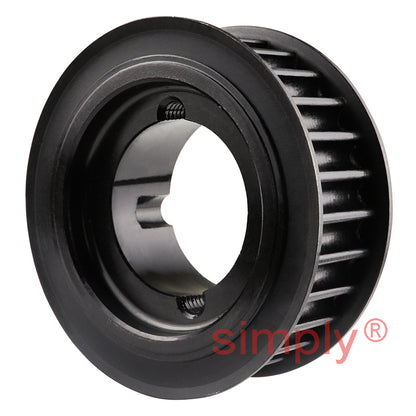 TL28-8M-20F - 8mm Pitch 28 Tooth Flanged HTD Type Steel Taper Bore Timing Pulley for 20mm Wide Belts