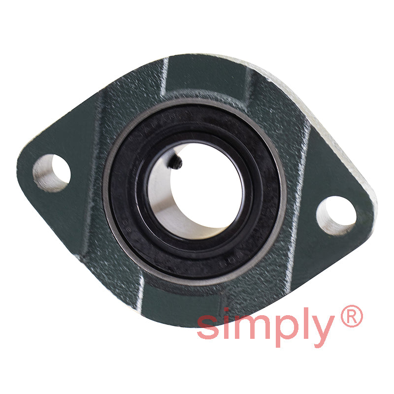 NTN M-ASFD205 Metric Two Bolt Oval Cast Iron Flange Housing with 25mm Bore Insert
