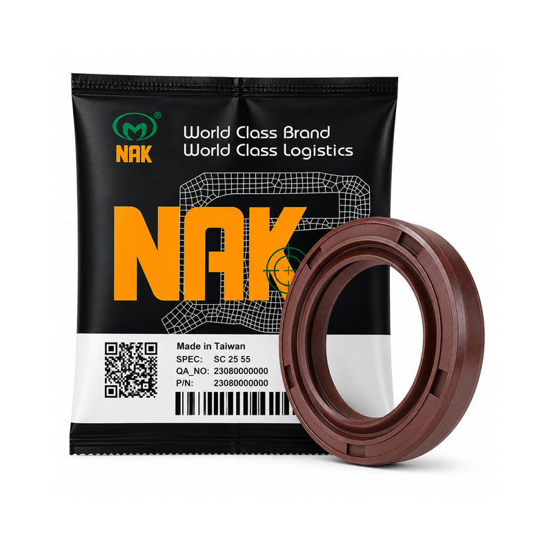 NAK 35x46x7mm FKM Rubber Additional Lining Double Lip Rotary Shaft Oil Seal with Stainless Spring TF - Allow 7-10 Days
