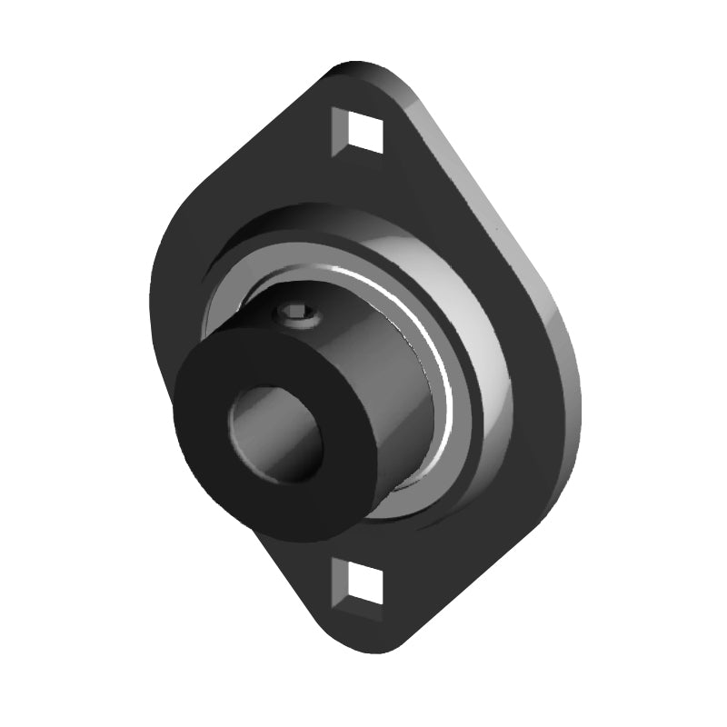 NTN AELPFL206-103 Imperial Two Bolt Oval Pressed Steel Bearing Housing with 1-3/16 inch Eccentric Collar Insert - Allow 2-3 Days