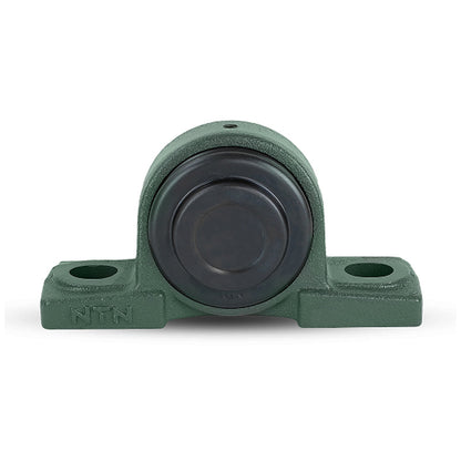 NTN M-SM-UCP207-104D1 Imperial Cast Iron Two Bolt Pillow / Plummer Block Housing with 1-1/4 inch Bore Insert with Steel Plate Cover - Closed Version - Allow 2-3 Days