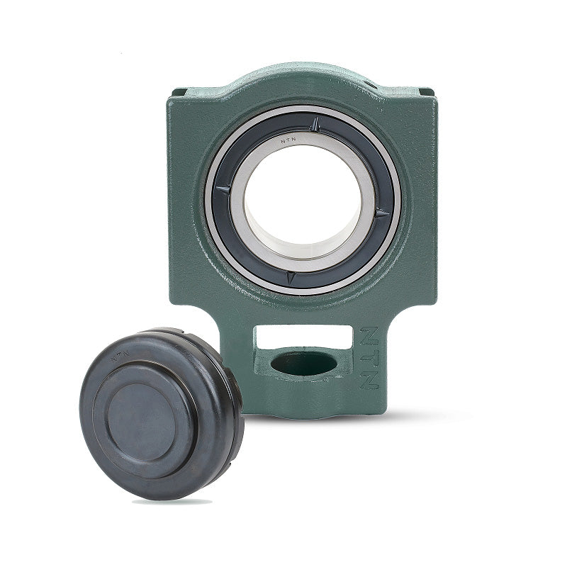 NTN SM-UKT212SD1/HS2312 Imperial Cast Iron Take Up Unit with Steel Plate Cover - Closed Version - Insert and Adaptor Sleeve Fits 2-1/8 inch Shaft - Allow 2-3 Days
