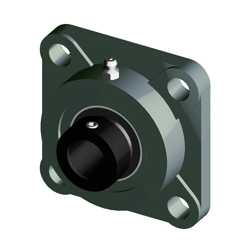 NTN M-UELF211-200D1 Imperial Four Bolt Square Cast Iron Flange Housing with 2 inch Bore Eccentric Collar Insert - Allow 2-3 Days