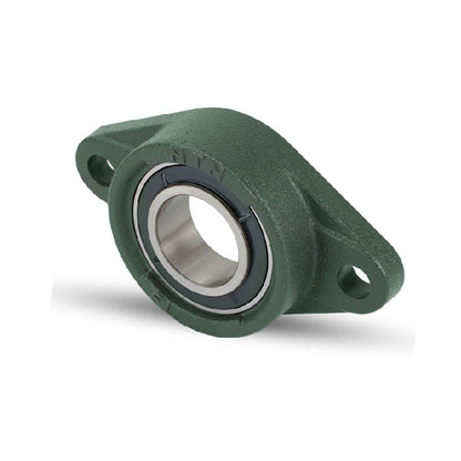 NTN UKFL209D1/HS2309X Imperial Two Bolt Cast Iron Oval Housing Insert and Adaptor Sleeve Fits 1-5/8 inch Shaft - Allow 2-3 Days