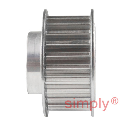 Aluminium Pilot Bore T5 Timing Pulley with Flanges 5mm Pitch 25 Tooth for 16mm Wide Belts