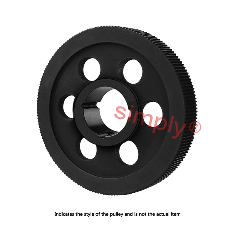 Drive-Flex PC14M-168S-125 - 14mm Pitch 168 Tooth Polychain and Synchrochain Cast Iron Taper Bore Timing Belt Pulley for 125mm Wide Belts