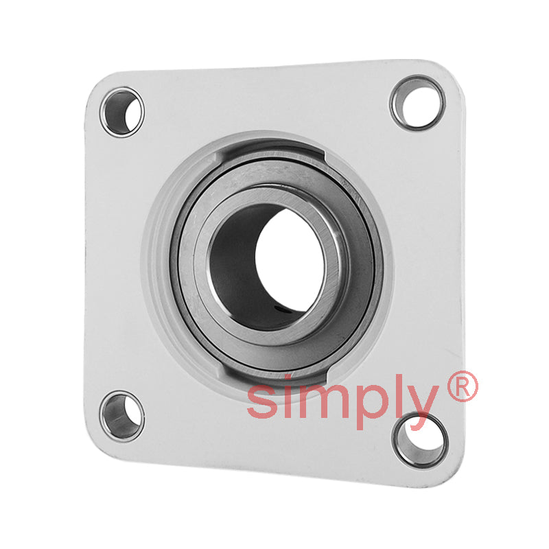 RHP PSF3/4CR Thermo Plastic Four Bolt Square Flange Housing with 3/4 inch Bore Stainless Insert - Allow 2-3 Days