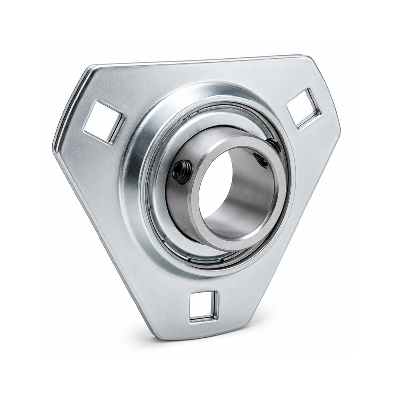 RHP SLFT1-1/8DEC Pressed Steel 3 Bolt Triangle Flange Housing and 1-1/8 inch Bore Insert